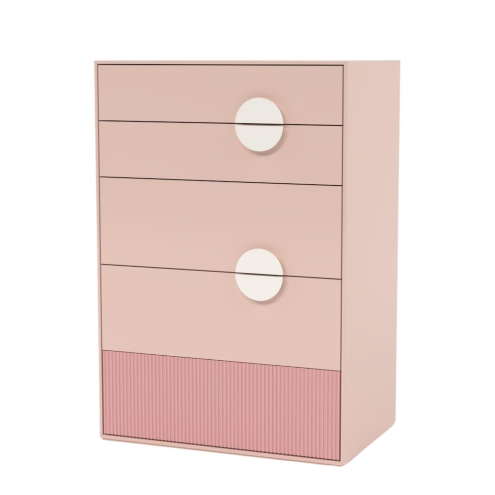 Encke Beş Çekmeceli Şifonyer / Pembe – Şeftali Beji