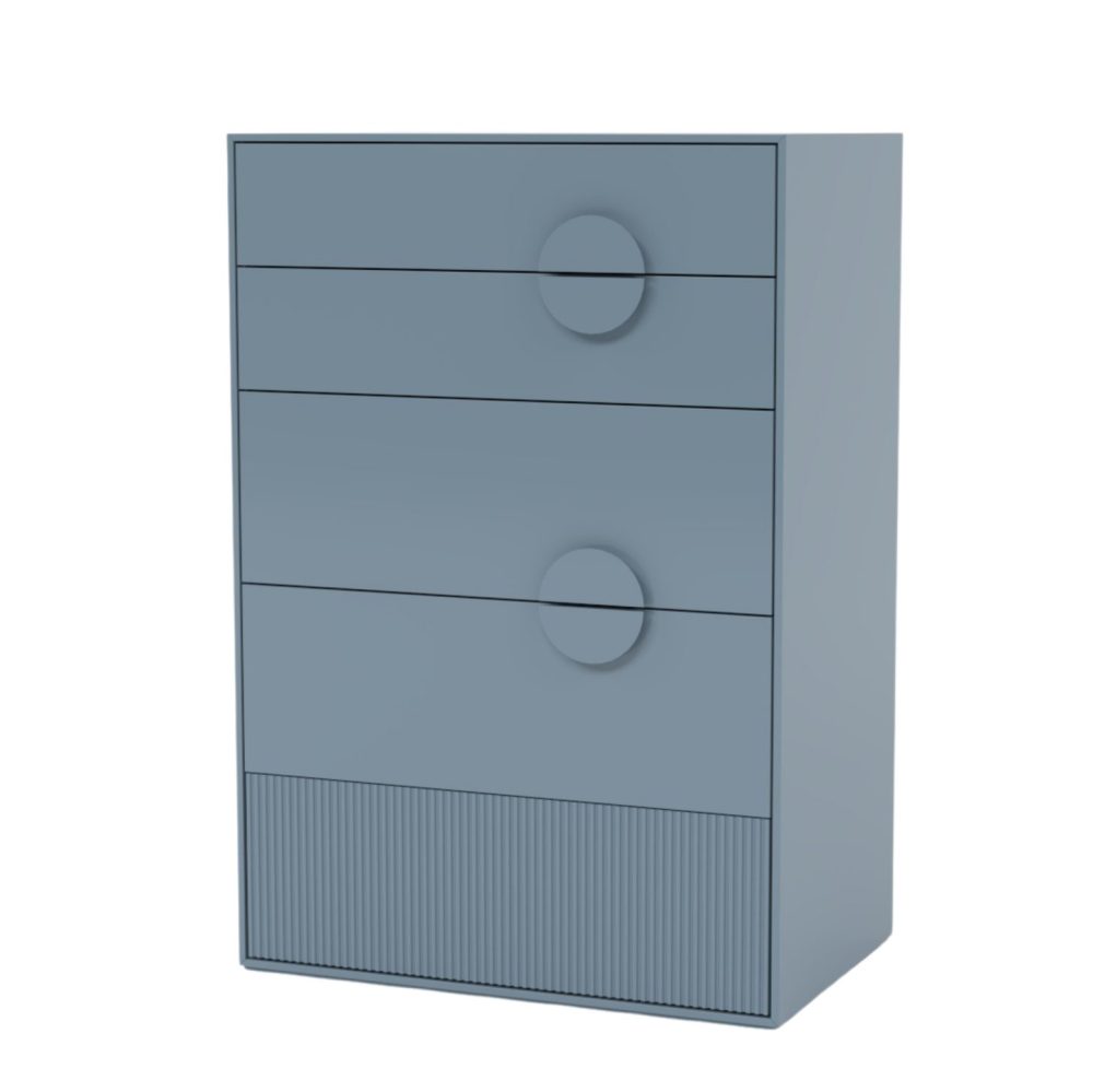 Encke Beş Çekmeceli Şifonyer / Grimsi Mavi