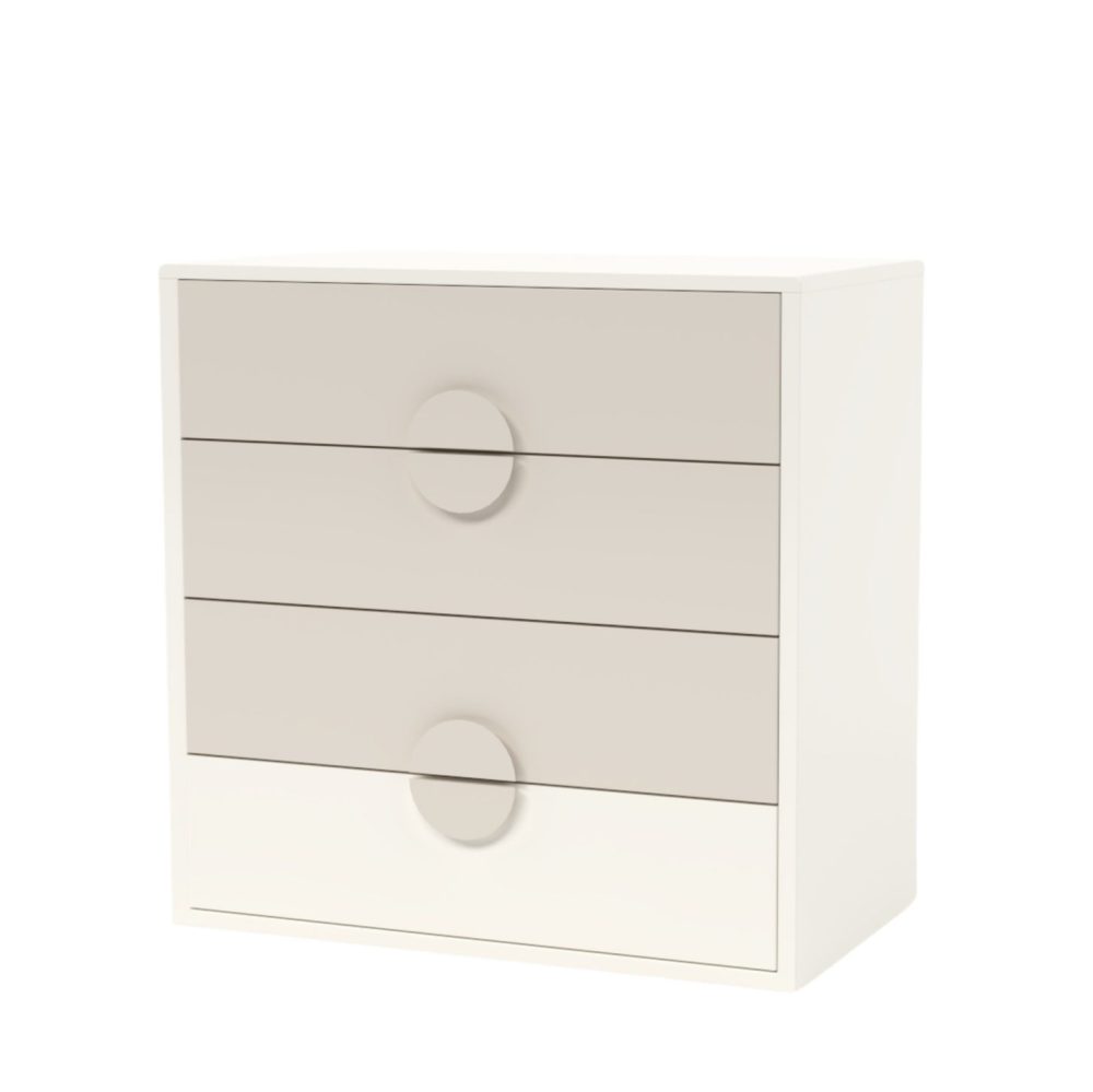 Neowise 4 Çekmeceli Şifonyer/ Kum Beji- Fildişi Beyazı