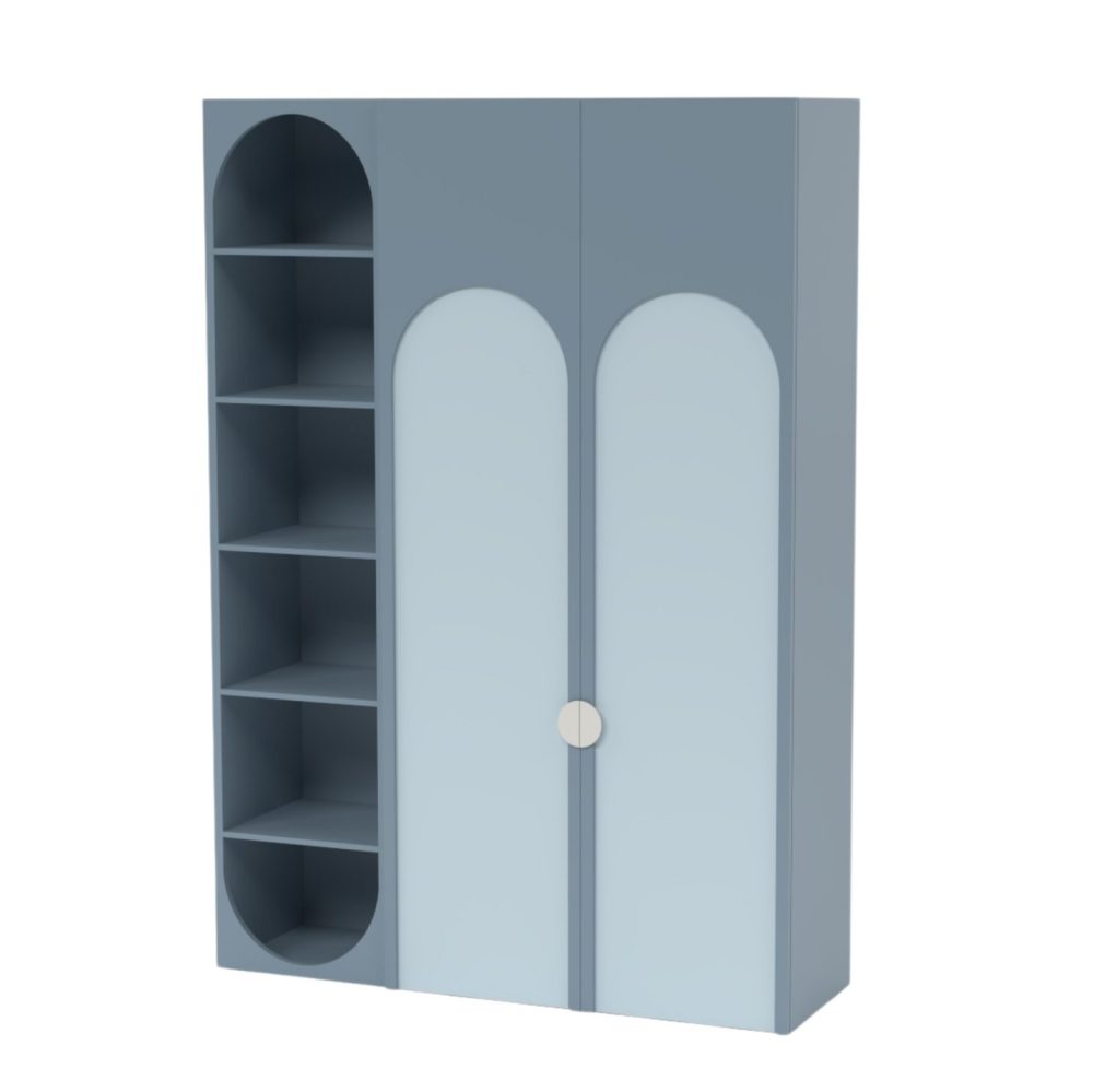 Canopus İki Kapaklı Gardırop / Grimsi Mavi – Buz Mavisi