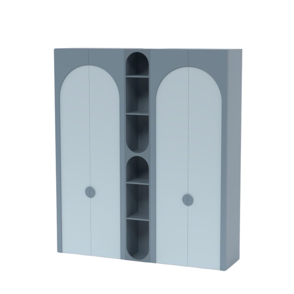 Sirius Dört Kapaklı Gardırop / Grimsi Mavi – Buz Mavisi